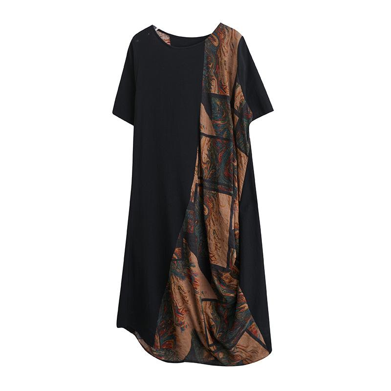 Sommer Retro Bedrucktes Lockeres Übergroßes Damen Strandkleid