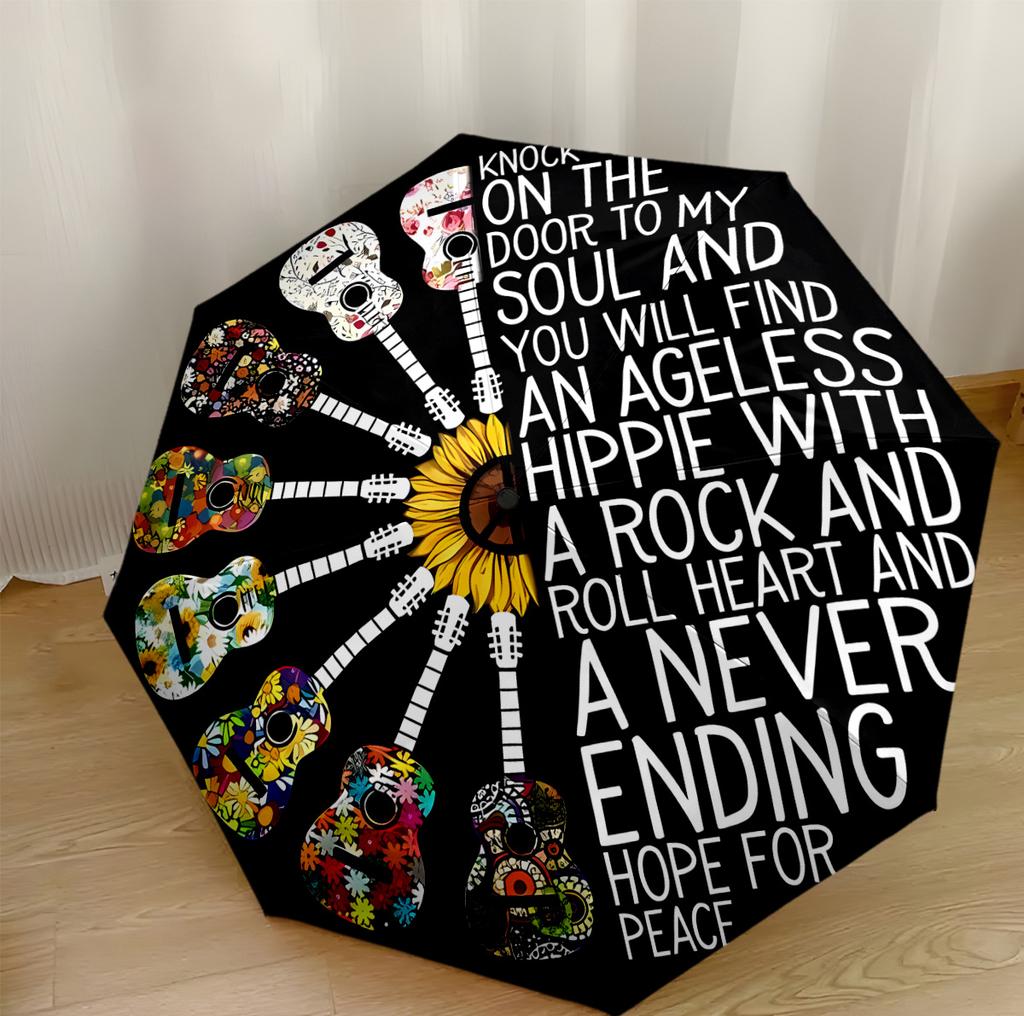 Colorful Music Notes Automatic Umbrella with 8-Rib Sturdy Construction Durable Everyday Carry Umbrella Fashionable Accessory Birthday/Christmas Gift