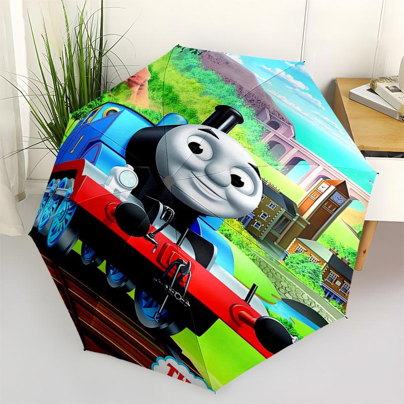 

Thomas, Railway Themed Automatic Opening and Closing Umbrella, Compact Travel Umbrella, Lightweight and Portable, Suitable for Beach Commuti