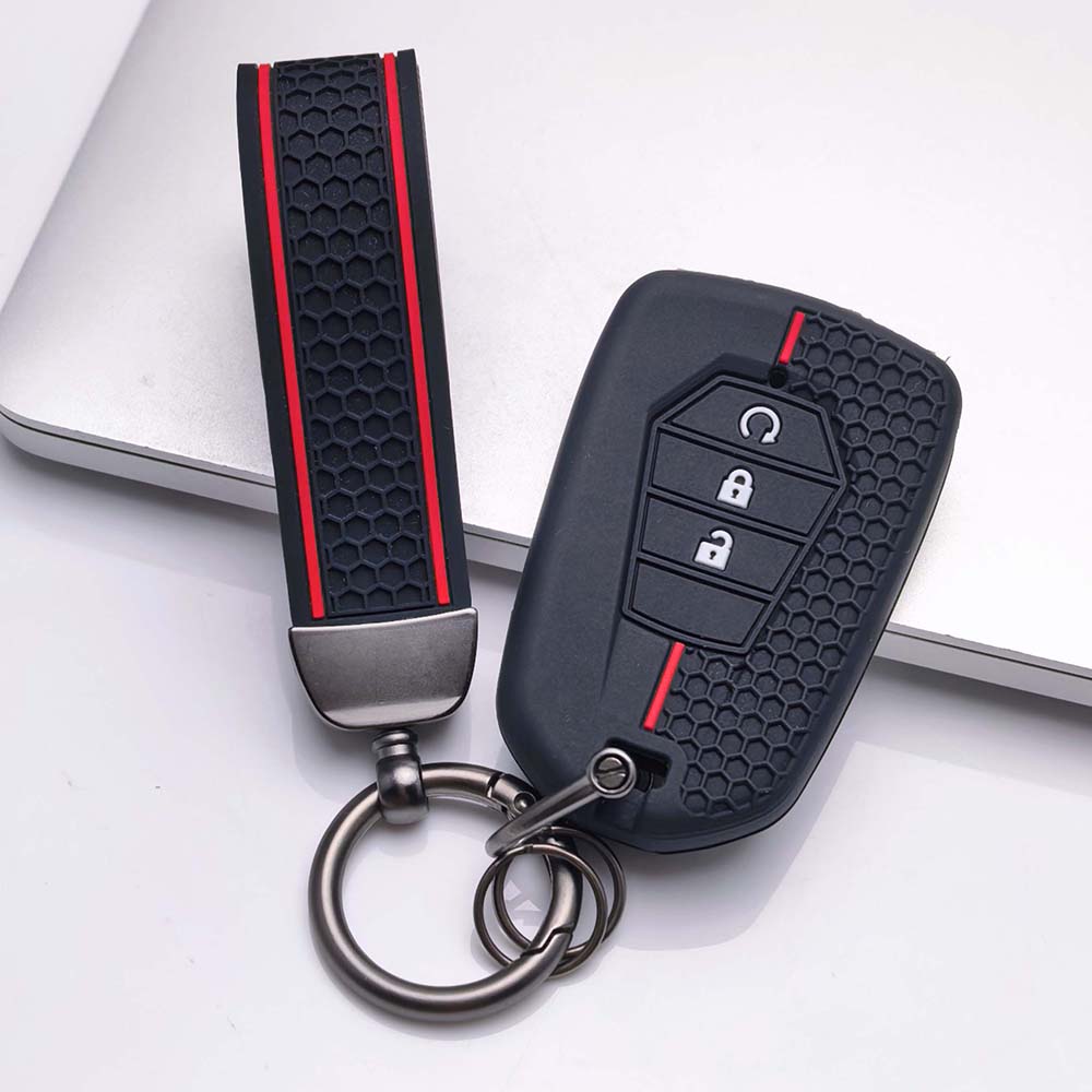 Key Fob Cover for Isuzu D-MAX MU-X with Keychain Scratch Resistant Shockproof Anti-Dust Durable Key Holder Anti-Scratch Guard Soft Grip Texture