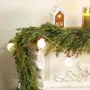 2.7M LED Christmas Cedar Garland Artificial Pine Cypress Vines with Light for Christmas Table Mantle Wall Room Winter Decoration