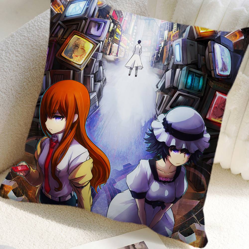 Anime Steins Gate Pillow Case Square Pillow Bedroom Sofa Leisure Comfort Cushion Car Home Decoration
