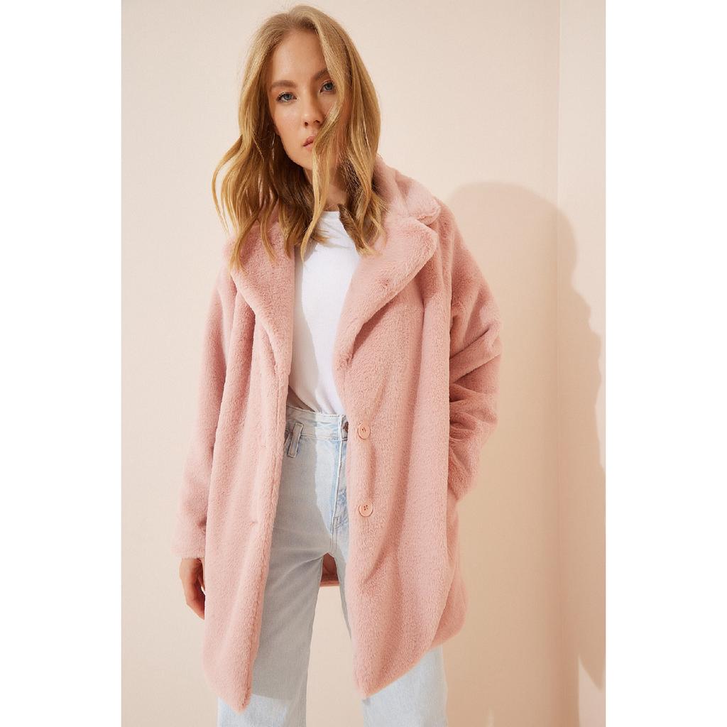 Knochen-Kunstpelzmantel für Damen Rv00072