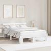 White Bed Frame with Headboard 140 x 200 cm Solid Pine Wood