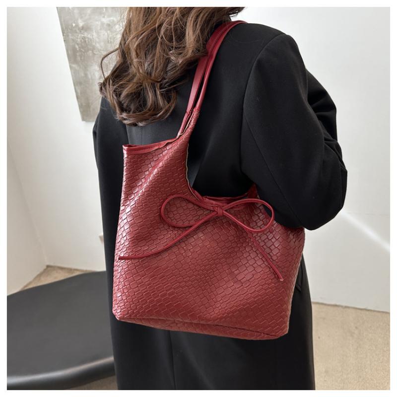 2026 New Fashi Casual Shoulder Bag Handbag Retro Bow Large Capacity Tote Bag Underarm Bag