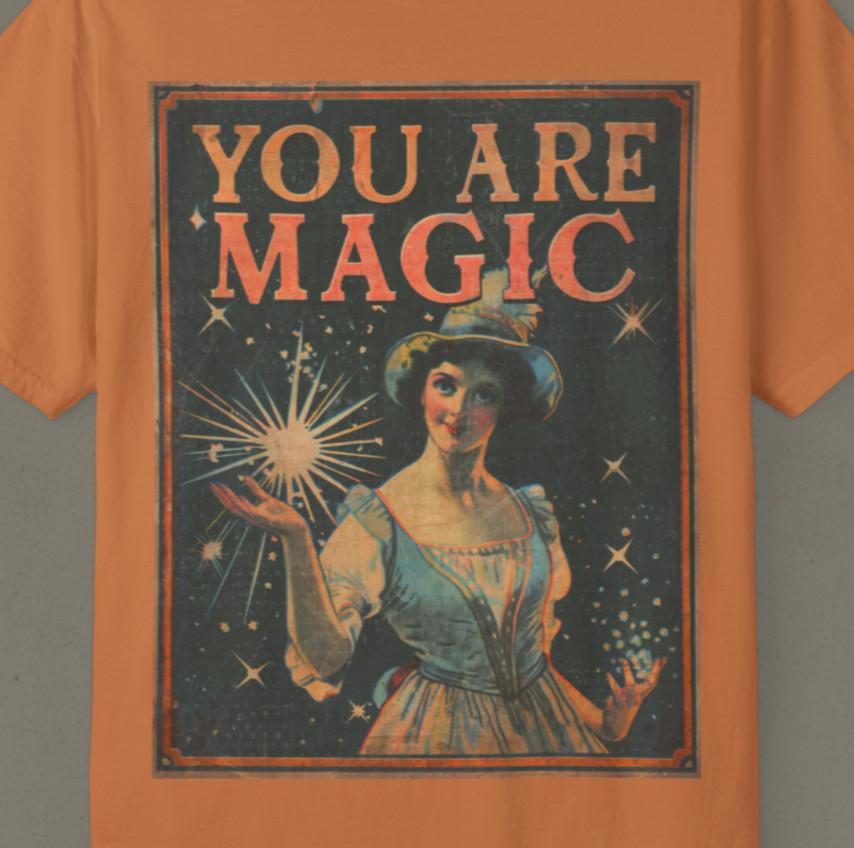 Vintage MAGICIAN WITCH T-Shirt You Are Magic Illusionist Shirt Halloween Tee S