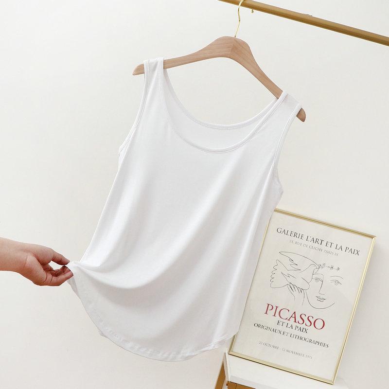 XL to 6XL Modal O-Neck Tank tops Summer women's camisole Thin Loose Sleeveless T-shirt Solid color Tee Top Large size