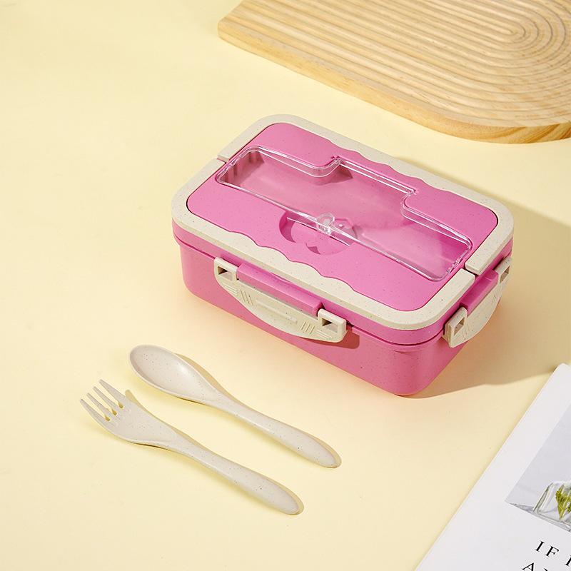 Wheat Straw Insulated Microwave-Safe Bento Lunch Box for Office & Students