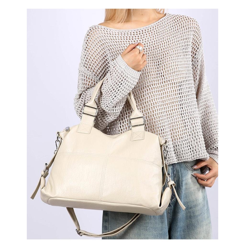 Handbag Women PU Large Capacity Adjustable Strap Office Daily