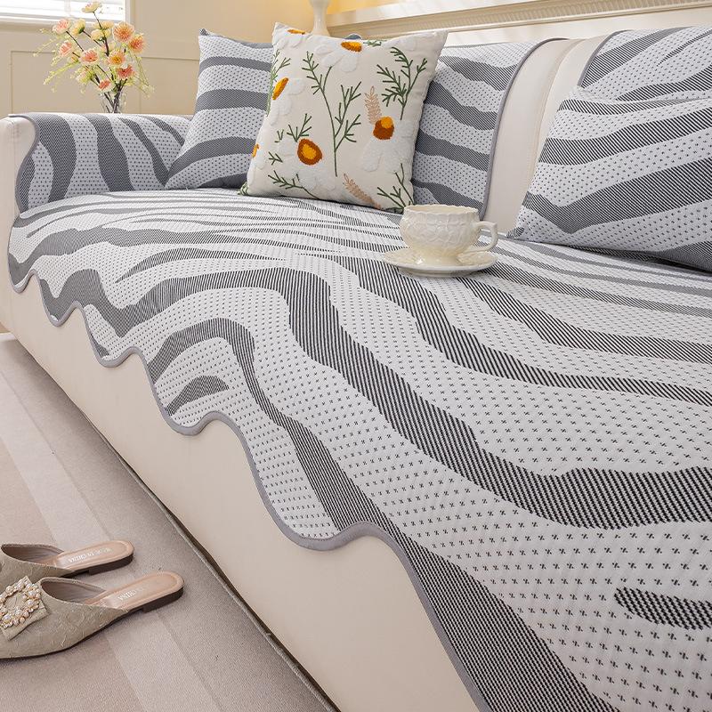 New Summer Cool Doudou Straight Row Sofa Cushion One Piece Fixed Non-Slip Seat Cushion Premium Sofa Cover