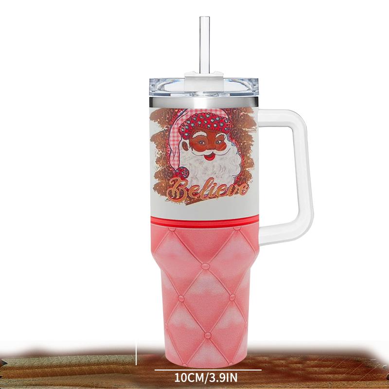 Big Capacity 40oz Handle Car Cup 304 Stainless Steel Travel Mug Outdoor Insulation Cup With Lids And Straw