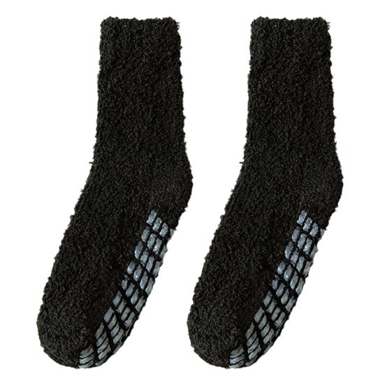 1 Pair Non-Slip Fuzzy Cozy Socks Super Soft Non-Fading Cold Protection Winter Warm Fluffy Sleep Socks for Women