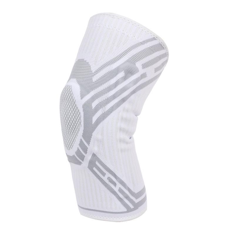 Outdoor Sports Knee Pads with Silicone Anti-Collision, Anti-Slip Spring Support for Cycling, Running, and Ball Games M Single