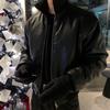 Short Pu Leather Cotton Coat Men's Winter Warm Stand Collar Coat Korean Style Trendy Cotton Coat