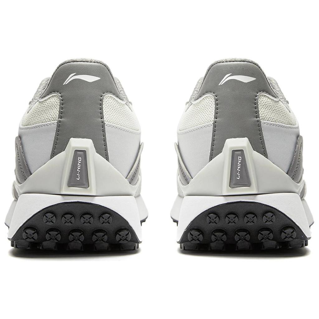 New LiNing 70s Heritage Cushioned Slip Resistant Low Top Casual Shoes Men's White Gray AGCU177-3