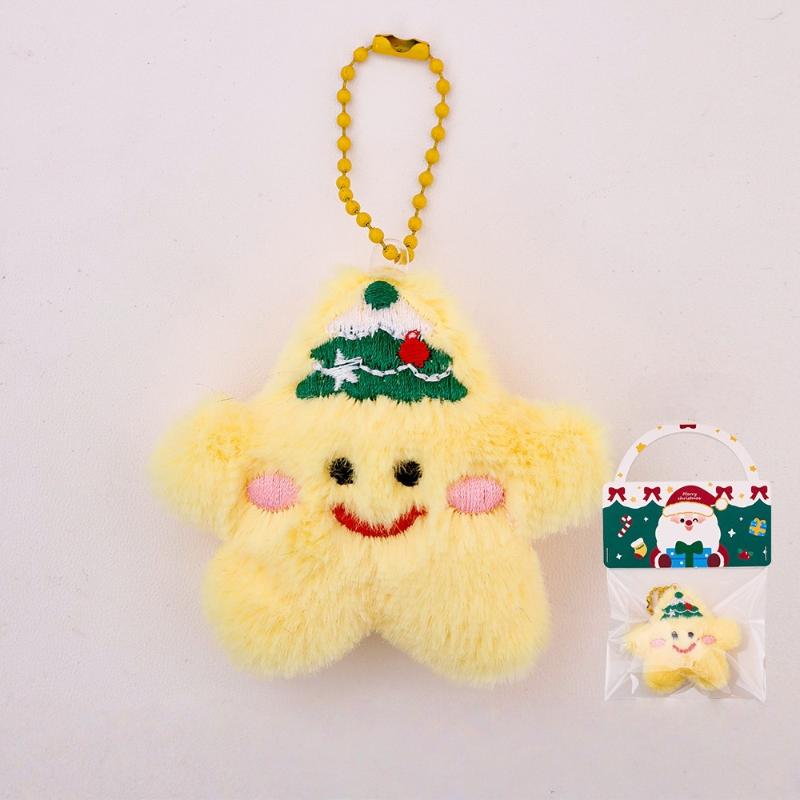 Christmas-themed Plush Keychain Santa Claus Doll Keychain Portable Bag Pendant Backpack Hanging Decor