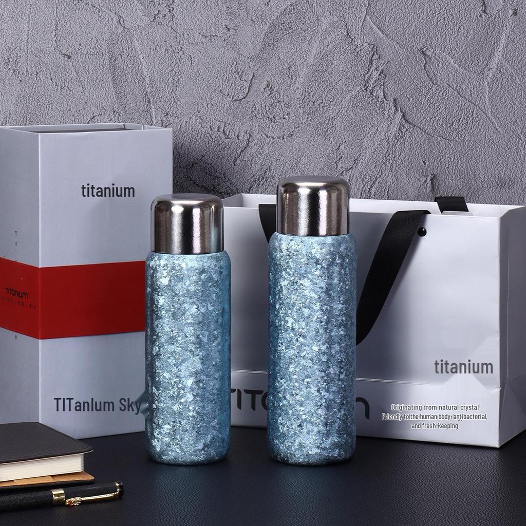 Luxury Pure Titanium Magnetic Seal Thermos Cup - Tea & Water Separator