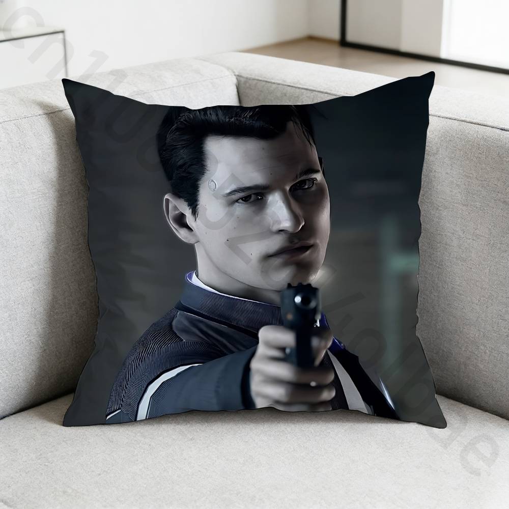 DDetroit Become Human Game Pillow Case Sofa Living Room Bedroom Headboard Backrest Cushion Square Cushion Nap Time