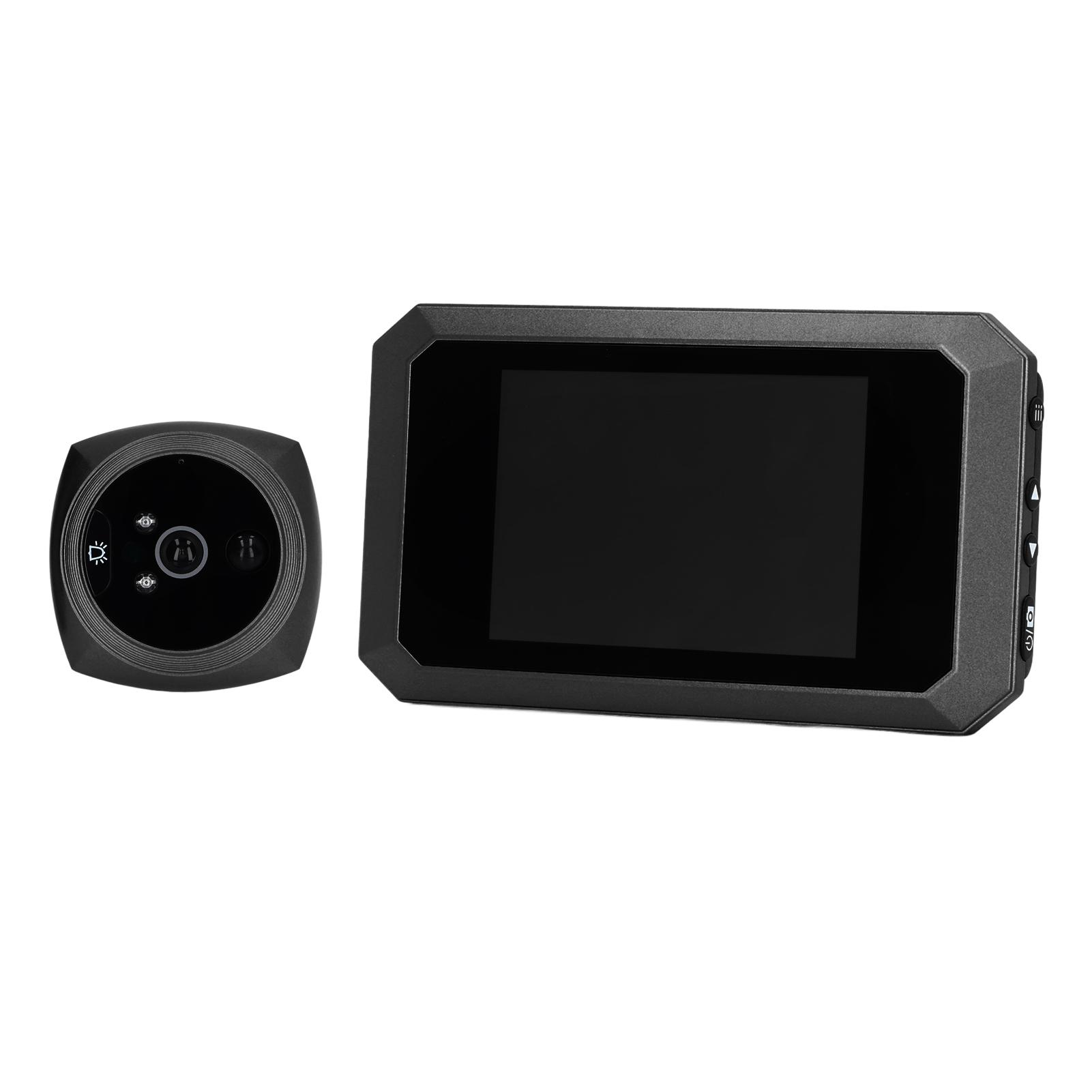 

Комплект интеллектуального электронного дверного видеоглазка из цинкового сплава с HD-дисплеем 2 МП, 3800 мА·ч, 720P, камера, дверной глазок чёрный