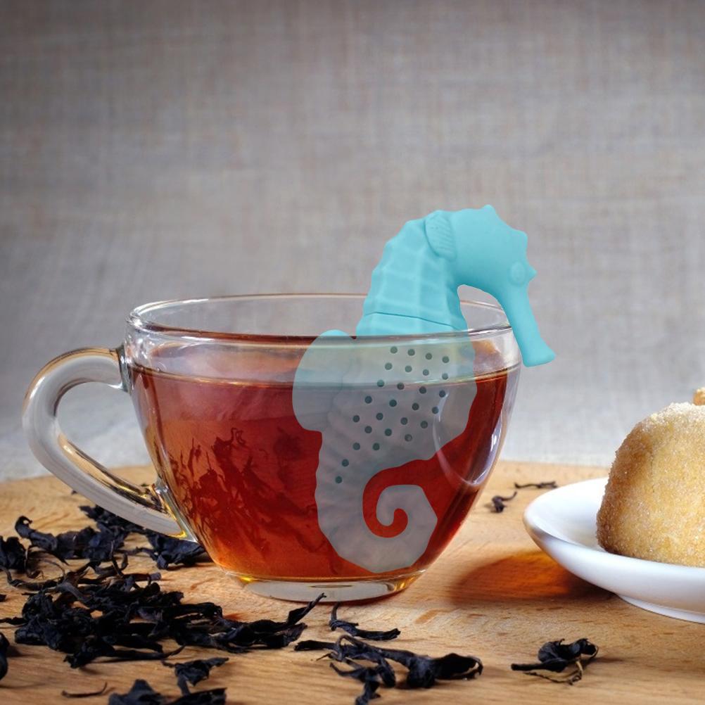 2PCS Silicone Tea Infusers Tea Maker Heat Resistant Lovely New Cartoon Hippocampus Silicone Tea Leak Filter