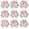 6pcs ainbow Unicorn Aluminum Balloon 32inch Gradient Number Balloon Unicorn Party Supplies Unicorn Party Decoration Baby Shower