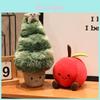 Weihnachtsbaum und Apfel Plüschtier mit kurzem Flor für Weihnachtsgeschenk und Kinderdekoration