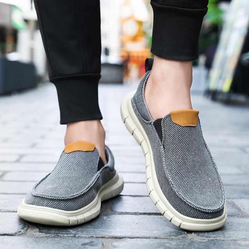 Fashion British Style Men Canvas Outdoor Casual Loafers Fashion Slip on Soft Flats Simple Comfy Handmade Driving Boat Shoe Designer Shoe
