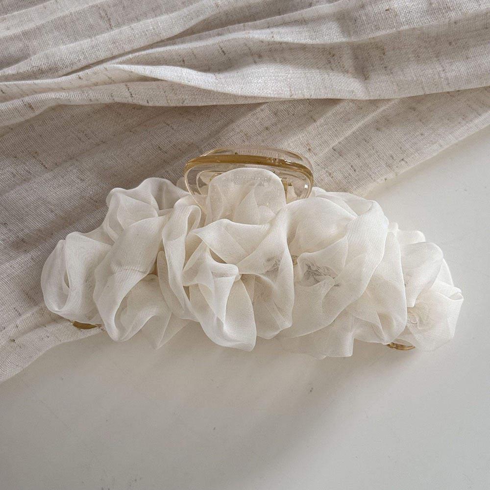 Elegant Pleated Mesh Hair Clip - INS Style Large High-End Updo Accessory