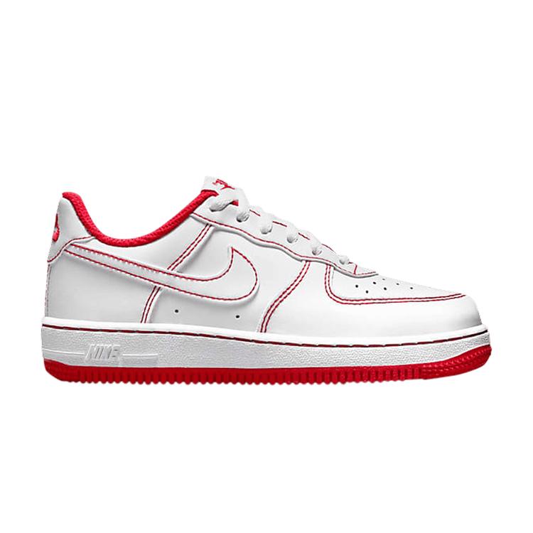 

Nike Force 1 PS Contrast Stitch - White University Red Kids Sneakers DC9672-100