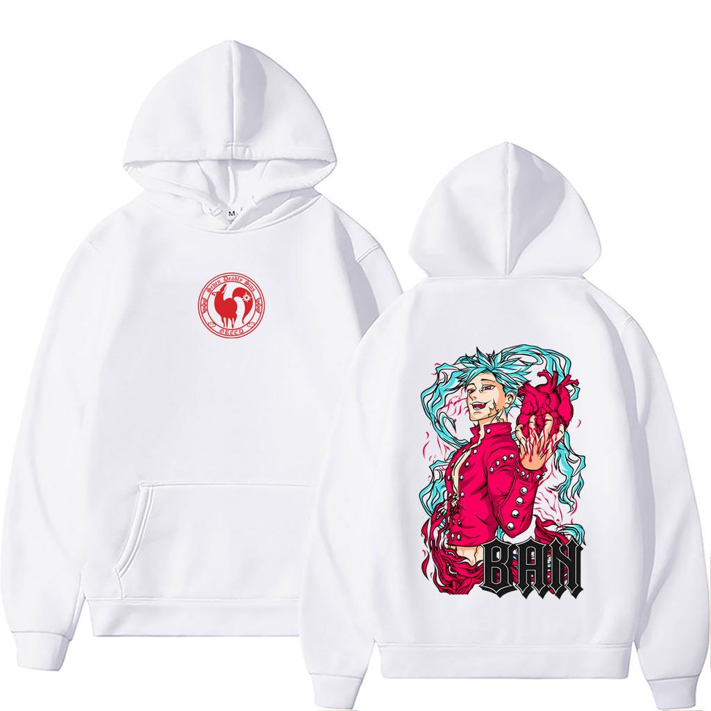 Anime The Seven Deadly Sins Hoodie Fox's Sin of Greed Ban Graphic Pullover Hoodies Women Manga Oversized Hooded Sweatshirt