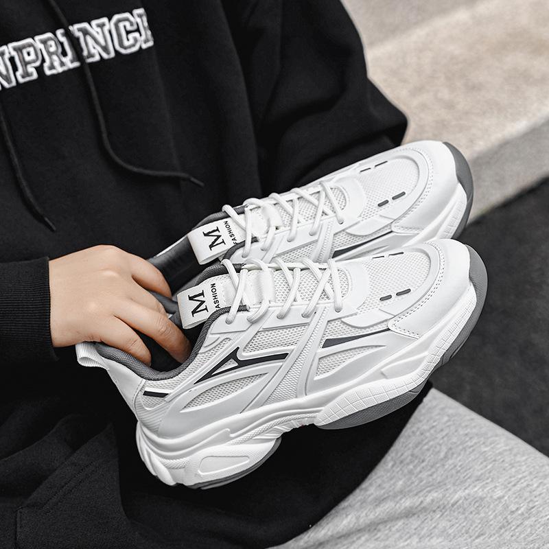 Übergröße Herrenschuhe Frühling und Herbst 2025 neue Mesh-Sportschuhe Mode Freizeitschuhe dicke Sohle Innenhöhe erhöhen Dad-Schuhe