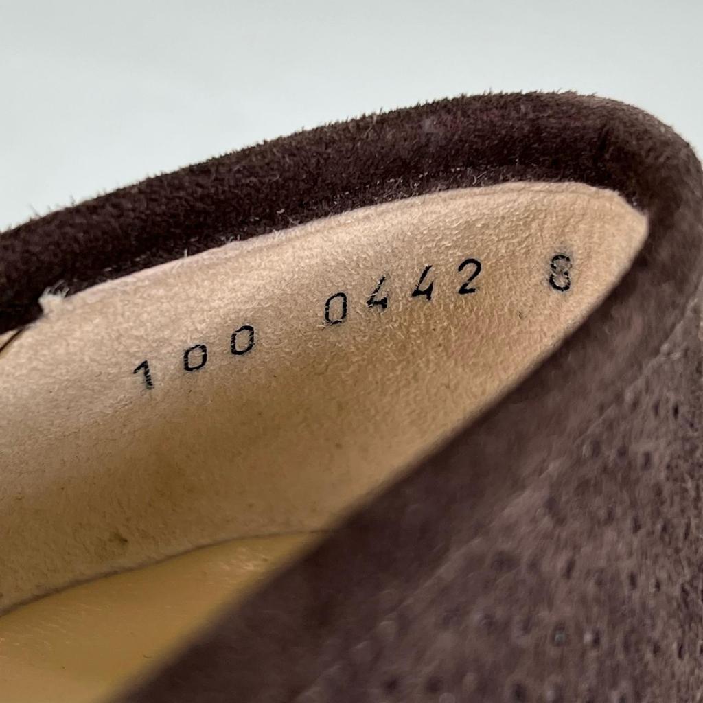 Pristine GUCCI Loafers Horsebit Brown Suede Leather Women 8 100 0442 Used