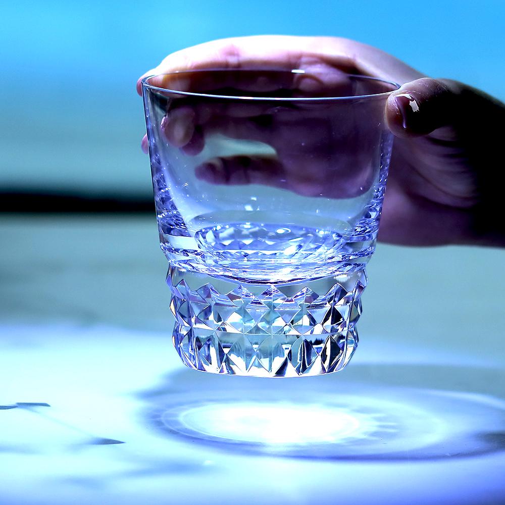 Handcrafted Edo Kiriko Crystal Cocktail Whiskey Glasses Tumbler, Hand Cut Old Fashioned Glasses, 250 Ml