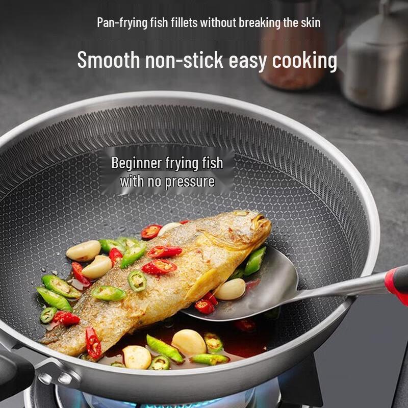 Supor 30cm Honeycomb Stainless Steel Non-Stick Wok
