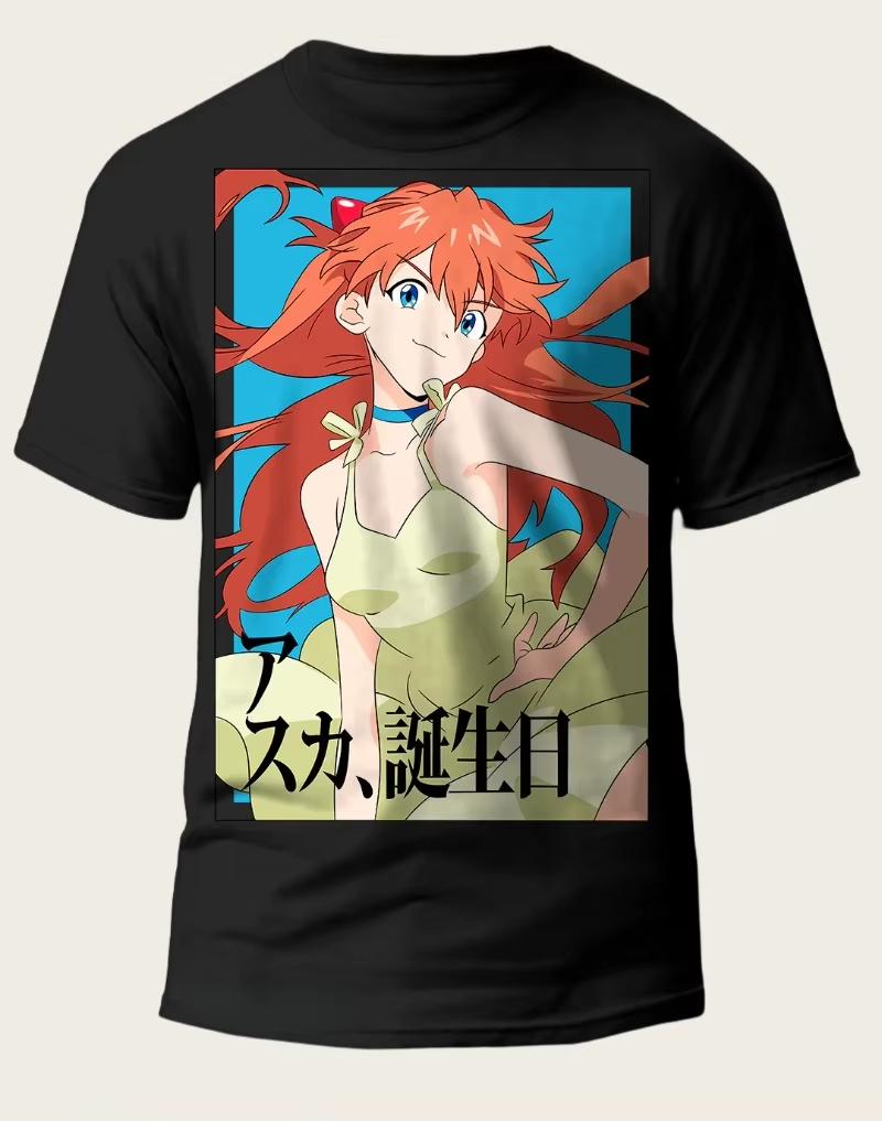 

Neon Genesis Evangelion Anime Asuka Printed Tshirt Unisexs and Womens Tshirt Unisexs Top Sports Tshirt 2026 Summer New Tee 4XL