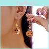 Unique Ghost Skull Halloween Earrings With Alloy Material For Festive Costume Accessory
