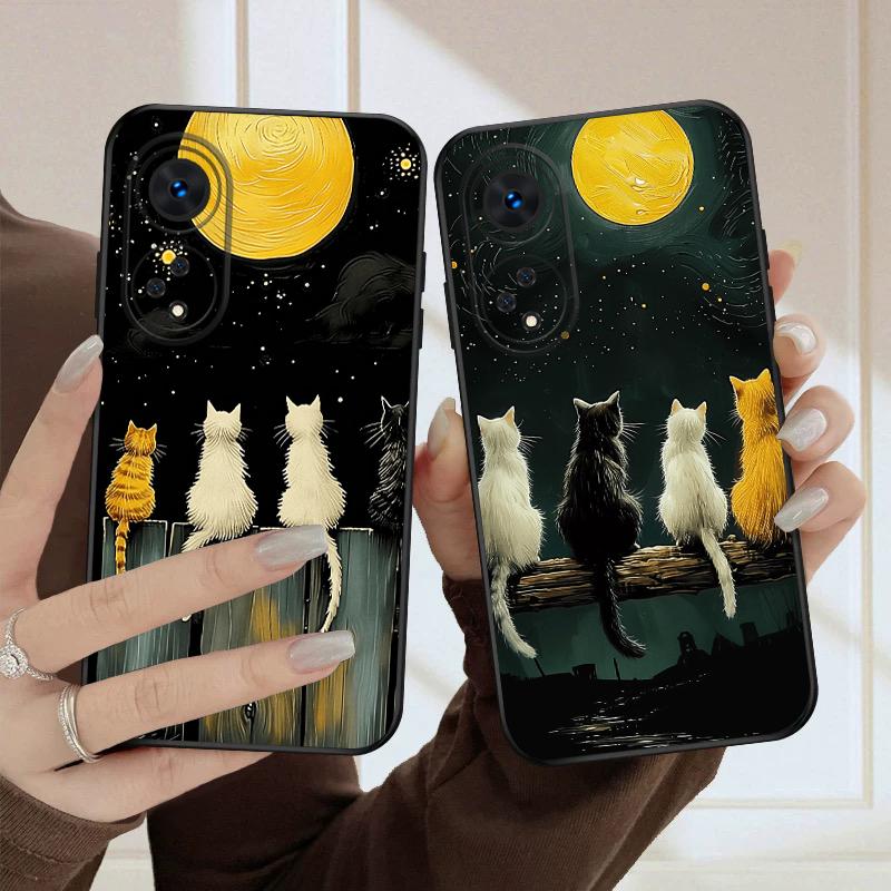 Background Cat For Oppo A98 54s 17 A96 40 60 80 58 79 74 Reno 10 4Z 5G 5 Lite Find X 2 3 8 Pro 13 12 silicone soft phone case