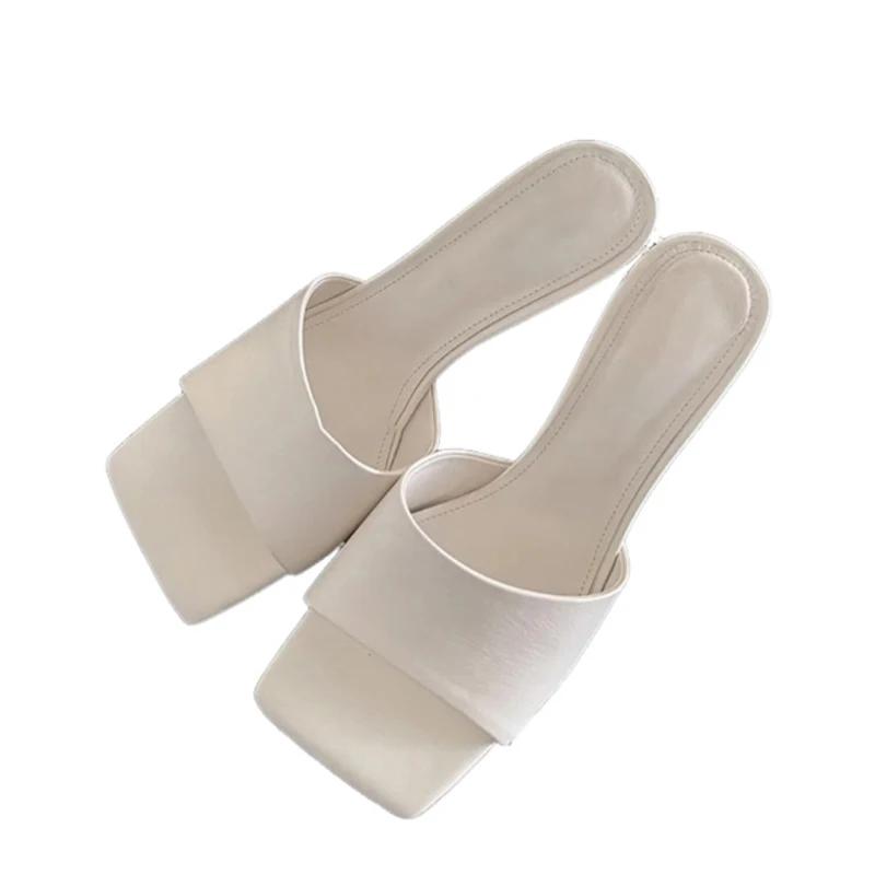 Fashion High Heels Women's Slippers Designer Heeled Sandals Woman Shoes Summer 2025 Elegant Pumps Flip Flops Slides Sandalias De Mujer