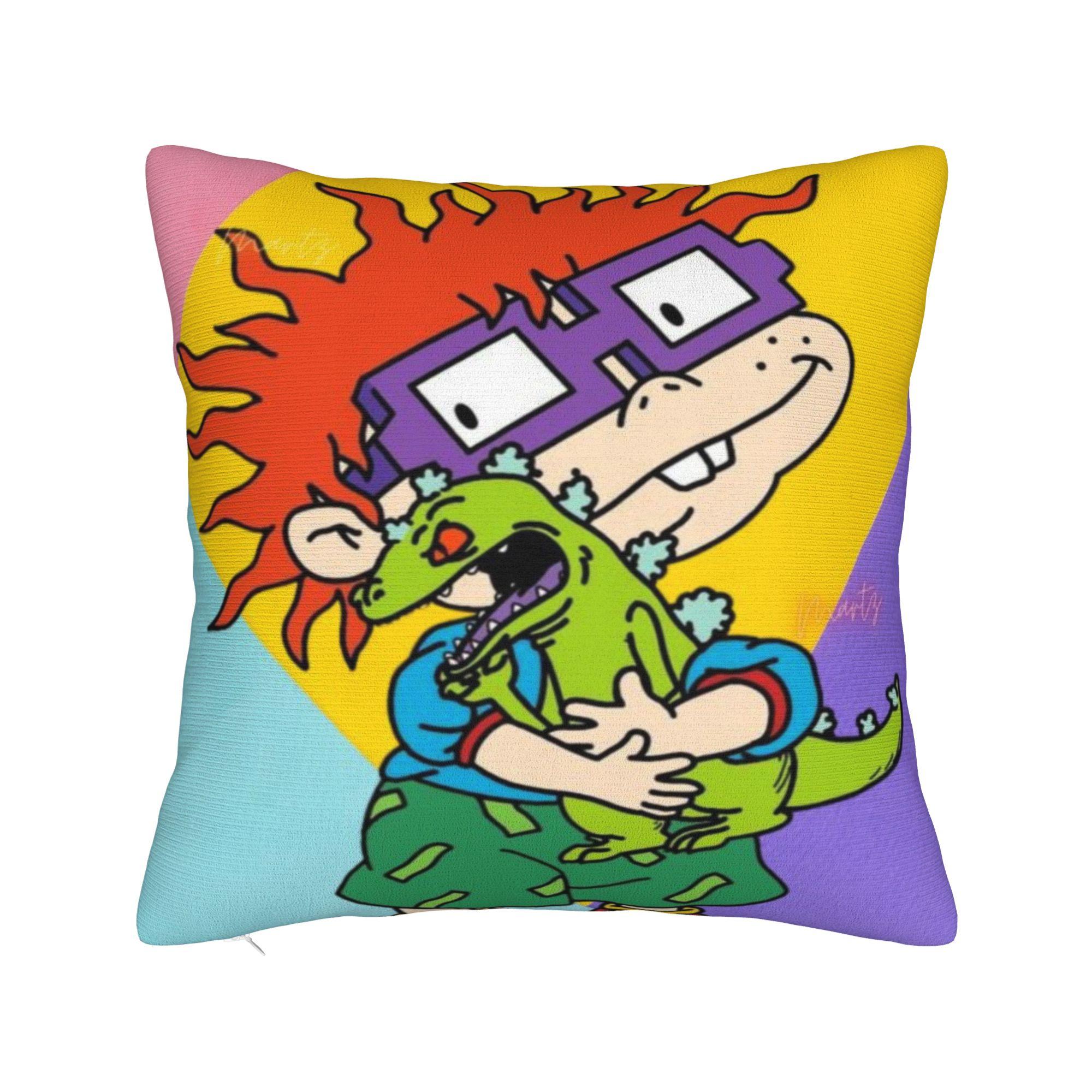 Decorative Pillowcases Rugrats Chuckie Finster Anime Merch Chair  Pillow Case Cover Zippered Multi-Size 12x12Inch