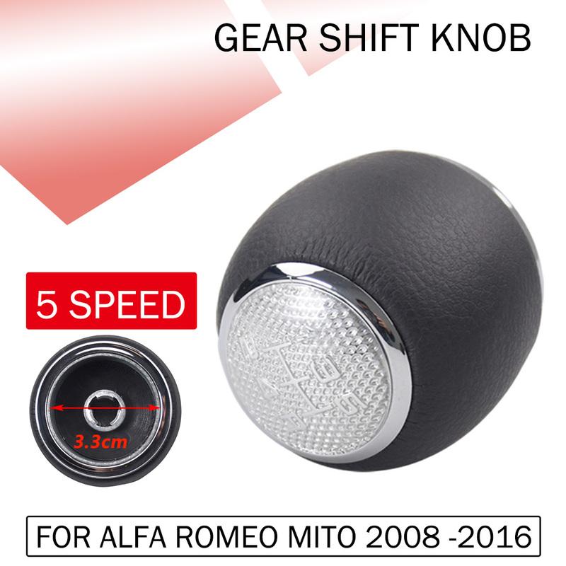Gear Shift Knob For Alfa Romeo Car-styling 5/6 Speed For Alfa Romeo 147 166 3.2 V6 Mito Shifter Head Lever Handle PU Leather