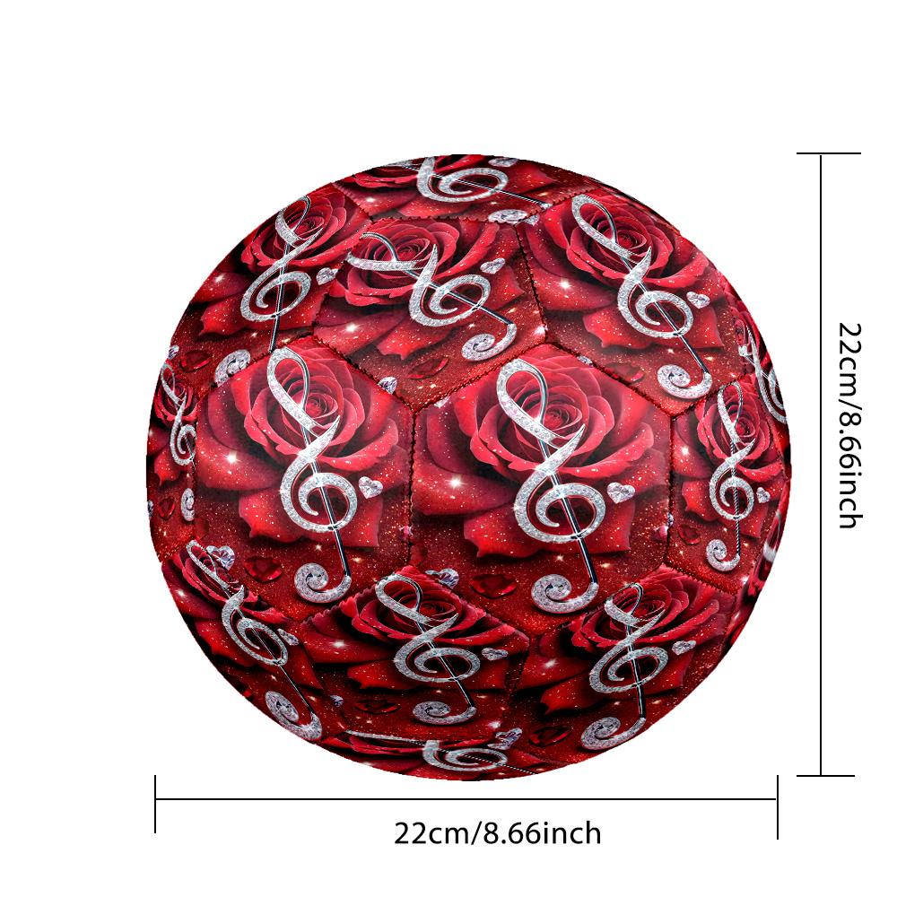 Piano Note Indoor Soccer Ball Size 5 Colorful All Ages Machine Stitched PVC Competition Ready Durable High-Bounce