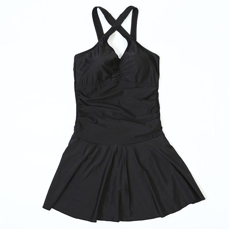 Korean Style Slimming Sport Swimsuit for Women - Plus Size One-Piece with Safety Pants