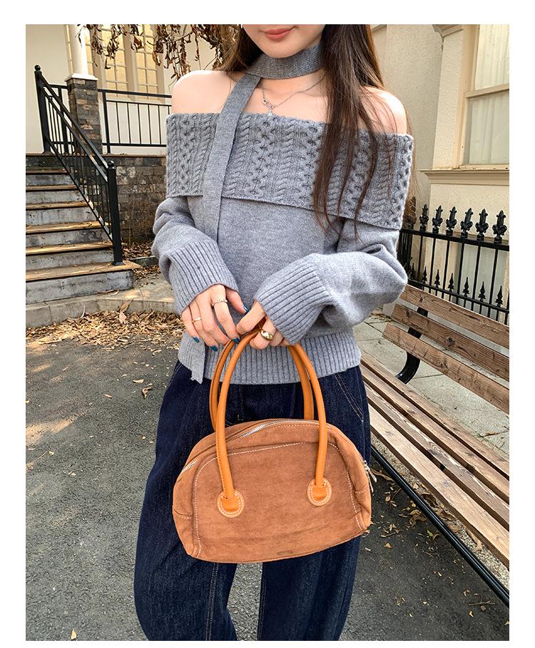 Chic One-Shoulder Long-Sleeve Knit Top for Women - 2025 Early Autumn