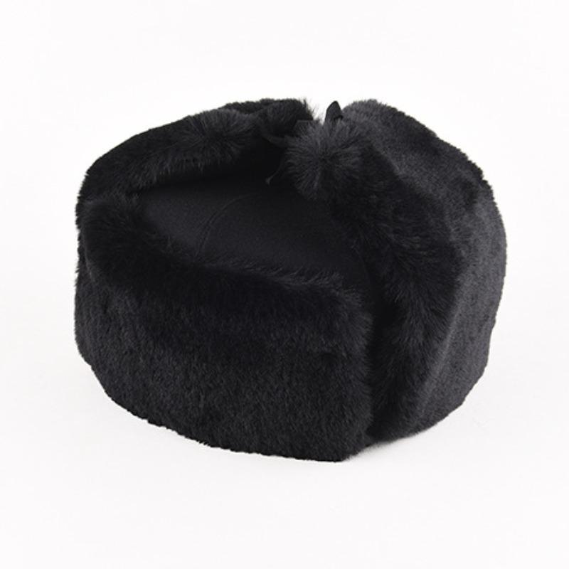 

Шапка для людей среднего и пожилого возраста, мужская зимняя шапка Lei Feng, утепленная теплая хлопковая шапка с плоским верхом и шлейфом для пап One Size чёрный