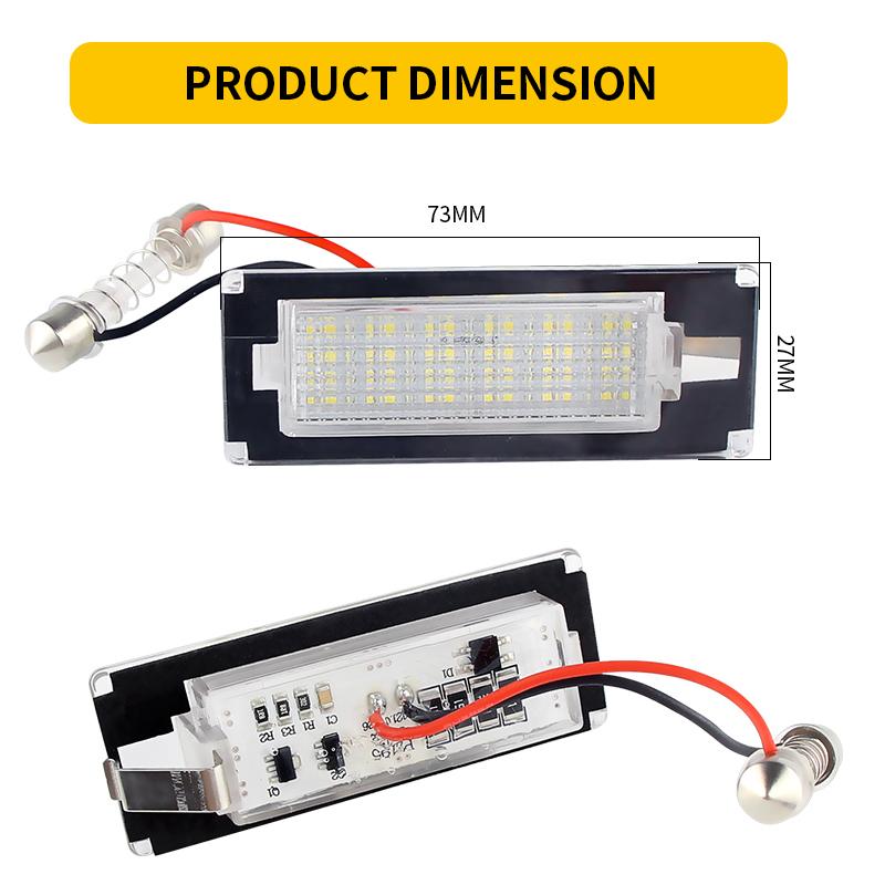 2PCS #1307272070 Led License Number Plate Lights White For Citroen Jumper Fiat Ducato Peugeot Boxer Bus Kasten Car Accessories
