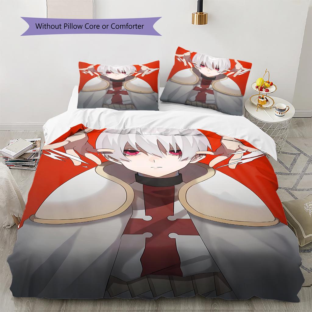 Fire Force  Pattern Bedding,Quilt Set Quilt Cover Pillowcase Home Birthday Gift (1 * Duvet Cover + 2 * Pillowcase, Without Core)