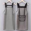 Tablier de Cuisine Imperméable Ménager Tpu Résistant à l'Huile Tablier de Travail Noir Transparent Anti-Salissure Tabliers de Nettoyage
