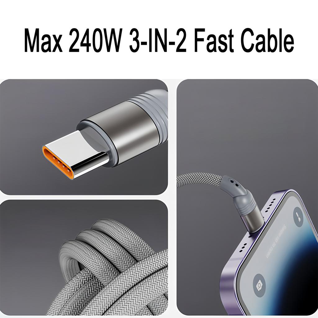1.2M Charging Cable 3 In 1 USB Type C Charger Cord MultiPort Micro Cable For iPhone 15 14 13 12 Samsung Galaxy Xiaomi Redmi
