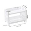 PP Desktop Double Layer Storage Rack Rectangular White Organizing Student Desk Office Cosmetics Stationery