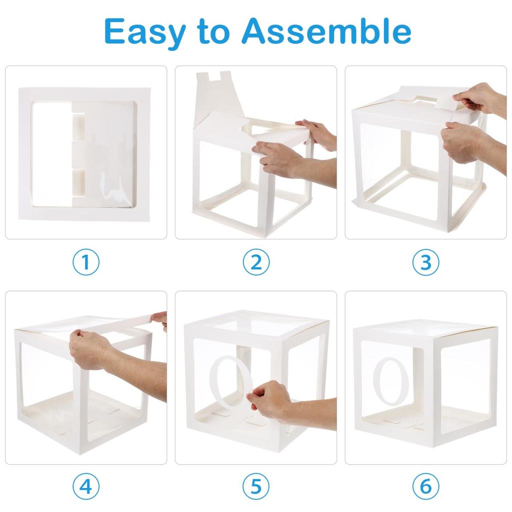 VICASKY Balloon Box Birthday Letter Set Transparent One Balloon Box 1st Year Old Decoration Alphabet Balloon Party Decoration Birthday Reception